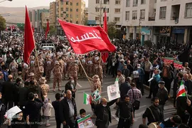 مراسم تشییع پیکر مطهر روحانی شهید مدافع امنیت در شیراز