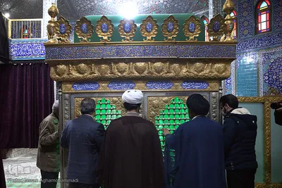 زیارت مضجع شریف امامزاده سید علی اصغر(ع) ساوه توسط اعضای کاروان قرآنی انقلاب
