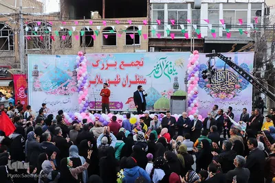 تجمع بزرگ منتظران ظهور هم‌زمان با شب نیمه‌شعبان در ملایر