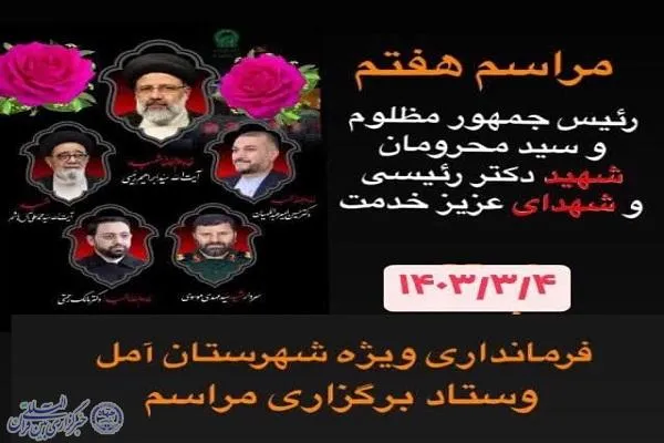 آیین هفتمین روز شهدای خدمت در آمل برگزار می‌شود
