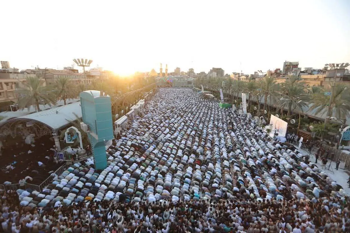 Bain-ul-Haramain in Karbala Hosts Massive Eid Prayers