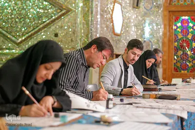 مشق شب قدر در حرم شاهچراغ(ع)