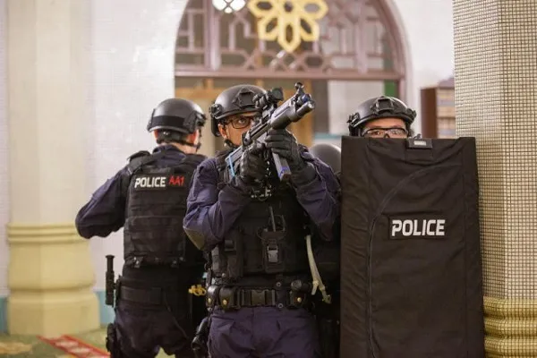 Singapur, Sultan Camii'nde terörle mücadele tatbikatı gerçekleştirdi