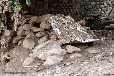 خسارات سیل در روستای ناریان طالقان