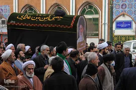 مراسم تشییع پیکر آیت‌الله سیدمحمدمهدی خلخالی در مشهد مقدس