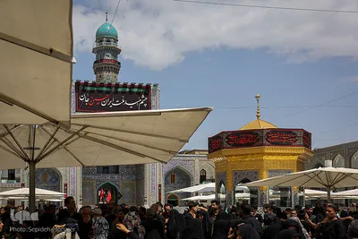 حرم مطهر رضوی در سوگ علمدار کربلا