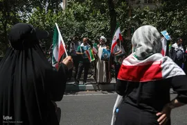 تجمع اعتراضی خانواده شهدا و ایثارگران در محکومیت حملات رژیم صهیونیستی و آمریکا