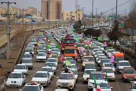 راهپیمایی خودرویی در زنجان