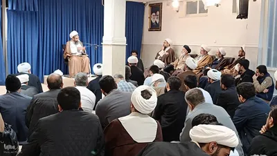 دیدار طلاب و علمای همدانی مقیم قم با ایت الله نوری همدانی‎