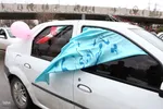 راهپیمایی خودرویی در قزوین به مناسبت نیمه شعبان