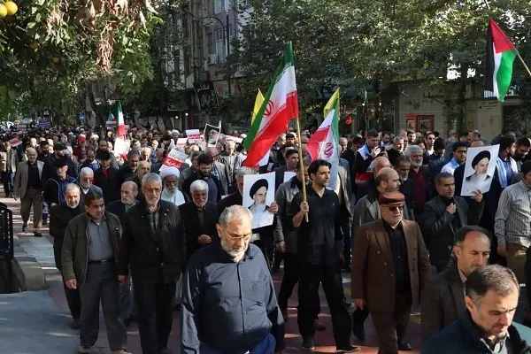راه‌پیمایی محکومیت جنایات اسرائیل و حمایت از مردم مظلوم غزه و لبنان در ساری