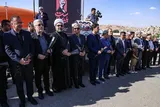 تجدید پیمان کردستانی‌ها با آرمان‌های انقلاب در مراسم تشییع رهبر شهید