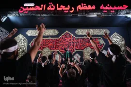 عزاداری شب تاسوعای حسینی هیات «ریحانة الحسین(ع)» با مداحی سیدمجید بنی فاطمه در پارک ارم تهران