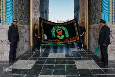 حرم مطهر رضوی در سوگ علمدار کربلا