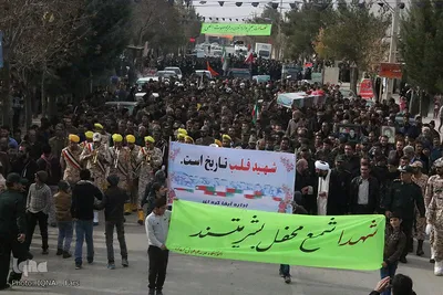 تشییع پیکر دو شهید گمنام در شهرستان بوانات فارس