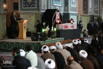 مراسم وداع با پیکر شهید محمد اصلانی در حرم مطهر رضوی