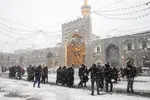 بارش اولین برف زمستانی در مشهد ـ حرم رضوی