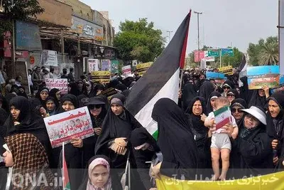 اجتماع بانوان قرآنی بوشهر به حمایت از کودکان غزه‌ای