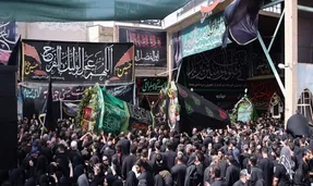 برگزاری مراسم عزاداری و نخل گردانی روز تاسوعا در جهادیه سمنان + عکس