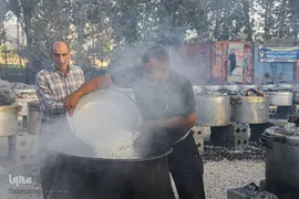 آیین پخت و توزیع ۱۵۰دیگ غذای نذری-مبارکه اصفهان ‎‎