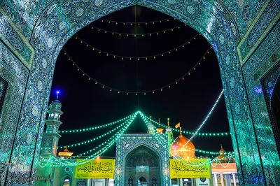 حرم حضرت معصومه(س) در شب نیمه شعبان‎