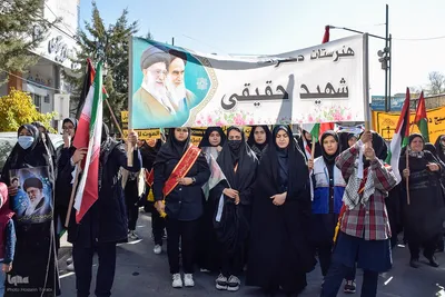 راهپیمایی مردمی حمایت از کودکان و زنان مظلوم غزه در چهارمحال و بختیاری