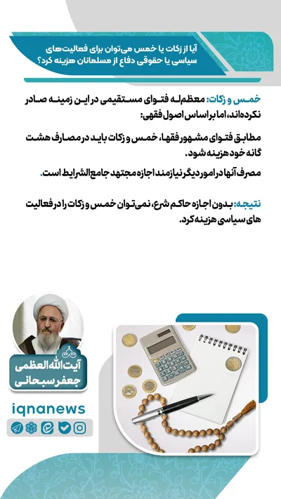 هزینه زکات و خمس در فعالیت‌های دفاع از مسلمانان
