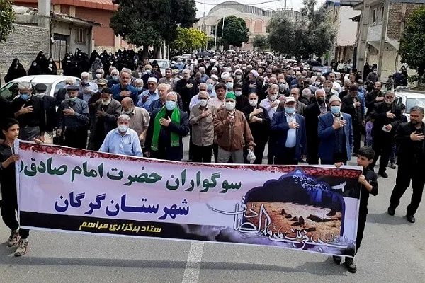 عکس| مراسم عزاداری و دسته روی شهادت امام جعفر صادق(ع)