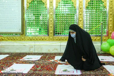 مراسم جشن تکلیف 42 دختر در امامزاده پنج تن لویزان