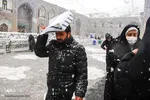 بارش اولین برف زمستانی در مشهد ـ حرم رضوی