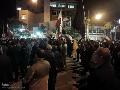 تجمع شبانه حمایت از مدافعان وطن و جشن مهر ماندگار ویژه ازدواج زوجین جانفدا در اهر