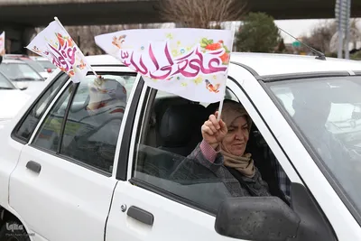 راهپیمایی خودرویی در قزوین به مناسبت نیمه شعبان