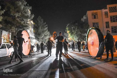 حرکت دستجات عزاداری در خیابان‌های شهر سمنان‎