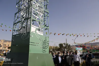 آیین رونمایی از المان و پرچم «یا مهدی (عج)» در شیراز‎‎