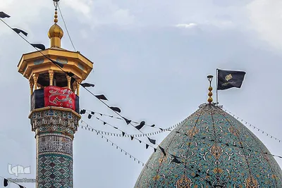 آیین تعویض پرچم گنبد آستان حضرت شاهچراغ (ع)‎‎