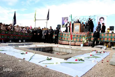 تشییع پیکر دو شهید گمنام در شهرستان بوانات فارس