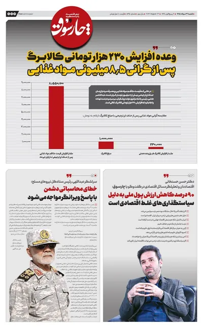 صفحات نخست روزنامه‌های شنبه ۳۱ مرداد ۱۴۰۵