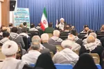 آیت‌الله محمدباقر محمدی لائینی در دیدار اعضای ستاد بزرگداشت هفته دفاع مقدس و جمعی از پیشکسوتان جهاد و مقاومت