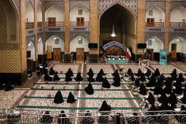 مراسم جزء خوانی قرآن کریم باحضور بانوان مجاور و زائر امام رئوف در دارالقرآن حرم مطهر امام رضا(ع)