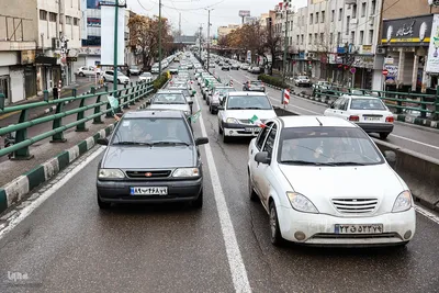 راهپیمایی خودرویی در قزوین به مناسبت نیمه شعبان