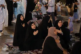مراسم عزاداری چهارمین شب دهه اول محرم در صحن امام حسین(ع) حرم مطهر حضرت عبدالعظیم حسنی(ع) در شهر ری