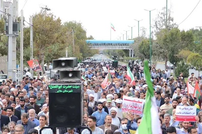 راهپیمایی ضد صهیونیستی در حمایت از مردم مظلوم فلسطین در ملایر