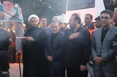 بدرقه کاروان اعزامی ملایری ها به آیین تشییع و وداع آقای شهید ایران