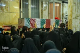 آئین وداع با پیکر شهید مدافع امنیت «آرمان علی‌وردی» در حوزه علمیه آیت‌الله مجتهدی(ره)