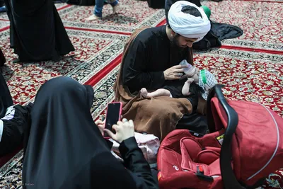مراسم شیرخوارگان حسینی در حرم عبدالعظیم حسنی