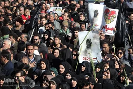 مراسم تشییع ۱۶آتش نشان شهید حادثه  پلاسکو