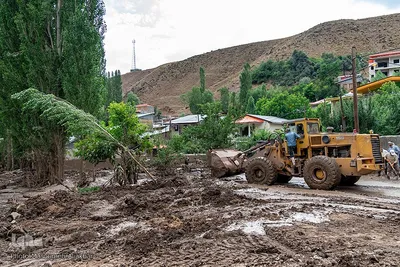 خسارات سیل در روستای ناریان طالقان