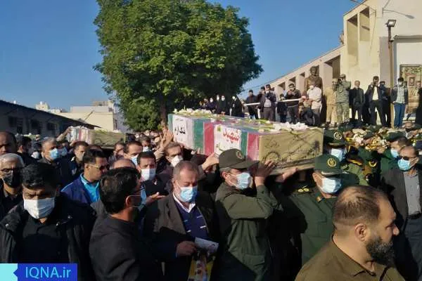 عکس | تشییع پیکر مطهر چهار شهید گمنام در بوشهر