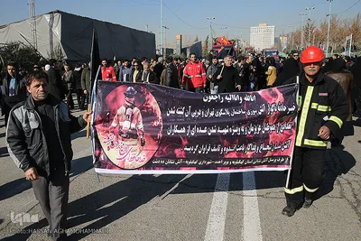 مراسم تشییع ۱۶آتش نشان شهید حادثه  پلاسکو