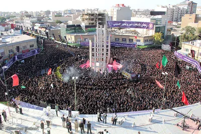 دسته بزرگ عزاداری حسینیه اعظم زنجان در روز تاسوعا